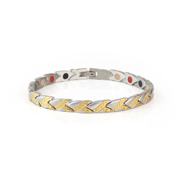 Copperhead - Negative Ion Bracelet, Gold and Stainless Steel